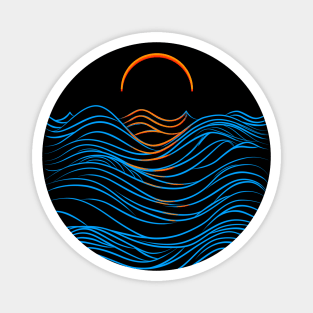 Sunset and Waves Magnet